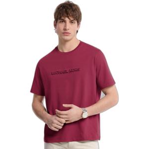 imageMichael Kors Mens Embossed Shadow Logo TeeDeep Mulberry