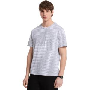 imageMichael Kors Mens Short Sleeve Linen Cotton Stripe TeeWhite