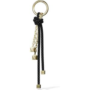 imageMichael Kors Speckled Cord Charm Key Chain BlackGoldtone HardwareBlack