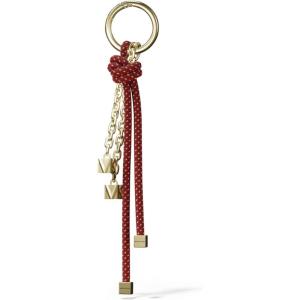 imageMichael Kors Speckled Cord Charm Key Chain BlackGoldtone HardwareCrimson