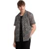 imageMichael Kors Mens Short Sleeve Curved Hem Floral Camp ShirtChestnut