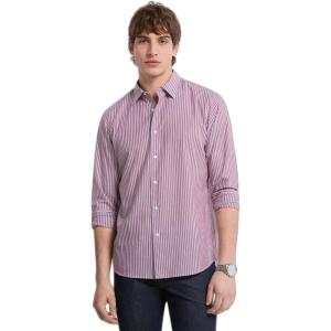 imageMichael Kors Mens Long Sleeve Striped Classic Fit ShirtDeep Mulberry