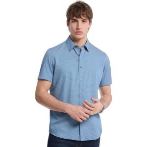imageMichael Kors Mens Short Sleeve Mini Bowtie ShirtSteel Blue