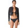 imageMichael Kors Womens Laser Cut Zip Front Cropped RashguardBlack