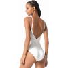 imageMichael Kors Womens Solid Draped Plunge One Piece SwimsuitWhite