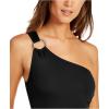 imageMichael Kors Womens Solid Logo Ring Shoulder One PieceBlack