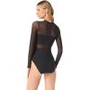 imageWomens Mesh Longsleeve Zipfront 1pcBlack