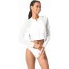 imageMichael Kors Womens Laser Cut Zip Front Cropped RashguardWhite