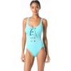 imageMichael Kors Womens Solid Lace Up Grommet One PieceTurquoise