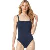 imageMichael Kors Womens Solid Square Neck One PieceMidnight