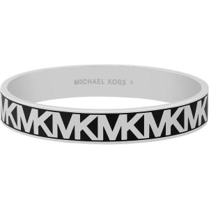 imageMichael Kors SilverTone Bracelet for Women Bracelets Jewelry for WomenSilverBlack MK Bangle