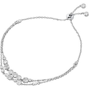 imageMichael Kors SilverTone Bracelet for Women Sterling Silver Bracelets Jewelry for WomenDouble Layer