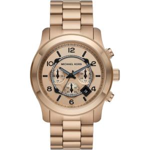 imageMichael Kors Runway Mens Watch Stainless Steel Chronograph Watch for Men with Steel or Silicone BandBeige Gold