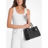 imageMichael Kors Scarlett Medium SatchelSilvertone HardwareEmbossed Python LeatherBlack