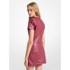 imageMichael Kors Womens Leather Short Sleeve Mini DressDeep Mulberry