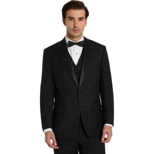 imageMichael Kors Mens 3Piece Slim Fit Tuxedo Suit Separates  Blazer Vest ampamp Pants Perfect for Weddings Proms ampamp Formal EventsBlack