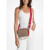 imageMichael Kors Bryant Medium Double Zip Chain Camera Crossbody BagAntique Goldtone HardwareCrimson Multi