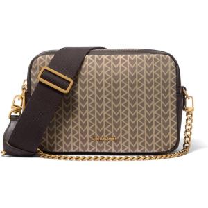imageMichael Kors Bryant Medium Double Zip Chain Camera Crossbody BagAntique Goldtone HardwareNatural