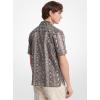 imageMichael Kors Mens Short Sleeve Relaxed Fit Python Camp Collar ShirtBlack