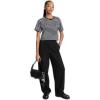 imageMichael Kors Womens Mk Embossed Logo Oversized Cropped TShirtStriped Black