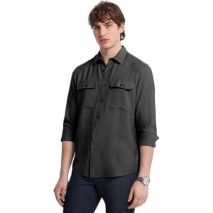 imageMichael Kors Mens Long Sleeve Two Pocket Crepe ShirtBlack