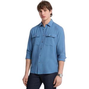 imageMichael Kors Mens Long Sleeve Two Pocket Crepe ShirtSteel Blue