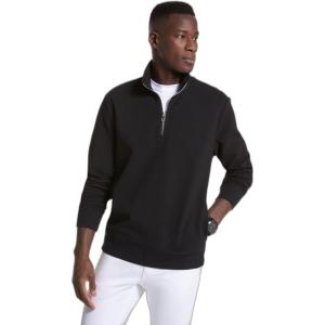 imageMichael Kors Mens Solid Textured Quarter ZipBlack