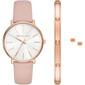imageMichael Kors Pyper Womens Watch Stainless Steel Watch for Women with Steel Leather or Silicone BandRose GoldPink Gift Set