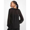 imageMichael Kors Womens Ruffle Neck BlouseBlack