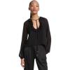 imageMichael Kors Womens Ruffle Neck BlouseBlack