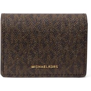 imageMichael Kors Jet Set Small Flap Card Case GoldTone HardwareMK Signature Coated TwillBrownAcorn