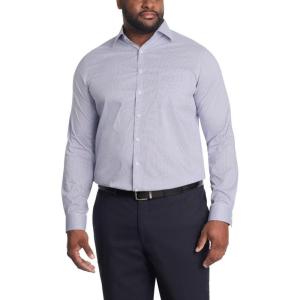 imageMichael Kors Mens Dress Shirt Travel Stretch Fit Big and TallPurple Multi