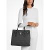 imageMichael Kors Hamilton Large SatchelSilvertone HardwareTonal Mk Signature Coated TwillBlack