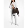 imageMichael Kors Hamilton Nomad Large Satchel Antique GoldTone HardwareFringe SuedeChocolate