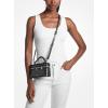 imageMichael Kors Jana Extra Small Top Handle Crossbody BagSilvertone HardwareCrocodile Embossed LeatherBlack
