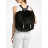 imageMichael Kors Quinn Medium Flap Backpack GoldTone HardwareShearlingNaturalDark Gunmetaltone HardwareShearlingBlack