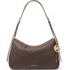 imageMichael Kors Nolita Medium Top Zip Convertible ShoulderGoldtone HardwareMk Signature Coated TwillBrownAcorn