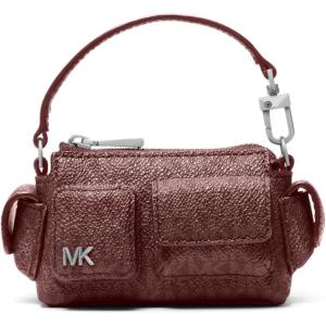 imageMichael Kors Dakota Bag CharmSilvertone HardwareTonal Mk Signature Coated TwillOxblood