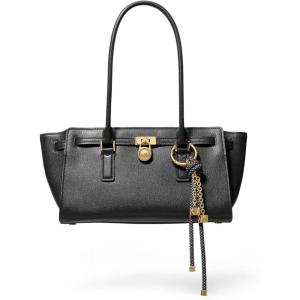 imageMichael Kors Hamilton Small Shoulder Tote with CharmGoldtone HardwareUrbino LeatherBlack