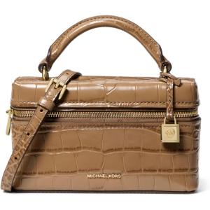 imageMichael Kors Jana Extra Small Top Handle Crossbody BagGoldtone HardwareCrocodile Embossed LeatherHusk