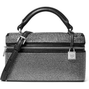 imageMichael Kors Jana Extra Small Top Handle Crossbody BagSilvertone HardwareRhinestone Hot FixBlack