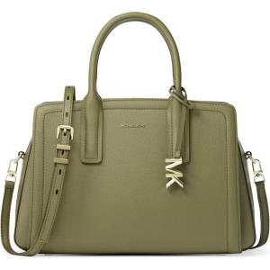 imageMichael Kors Laila Medium Satchel GoldTone HardwareEmbossed Goat LeatherPistachio