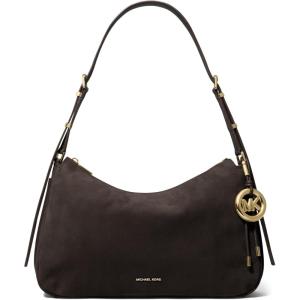 imageMichael Kors Nolita Medium Top Zip Convertible ShoulderGoldtone HardwareNubuck LeatherChocolate