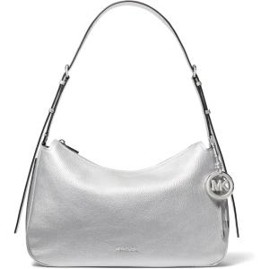 imageMichael Kors Nolita Medium Top Zip Convertible ShoulderSilvertone HardwareMetallic Matte Pebble LeatherSilver