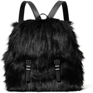 imageMichael Kors Quinn Medium Flap Backpack GoldTone HardwareShearlingNaturalDark Gunmetaltone HardwareShearlingBlack