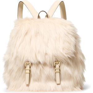 imageMichael Kors Quinn Medium Flap Backpack GoldTone HardwareShearlingNaturalGoldtone HardwareShearlingNatural