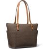 imageMichael Kors Jet Set Top Zip ToteGoldtone HardwareBrownAcorn