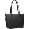 imageMichael Kors Jet Set Top Zip ToteSilvertone HardwareSignatureBlack