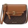 imageMichael Kors Emilia Small Saddle Crossbody Bag GoldTone HardwareMK Signature Coated TwillBrownAcorn