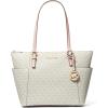 imageMichael Kors Jet Set Top Zip ToteGoldtone HardwareVanillaSoft Pink